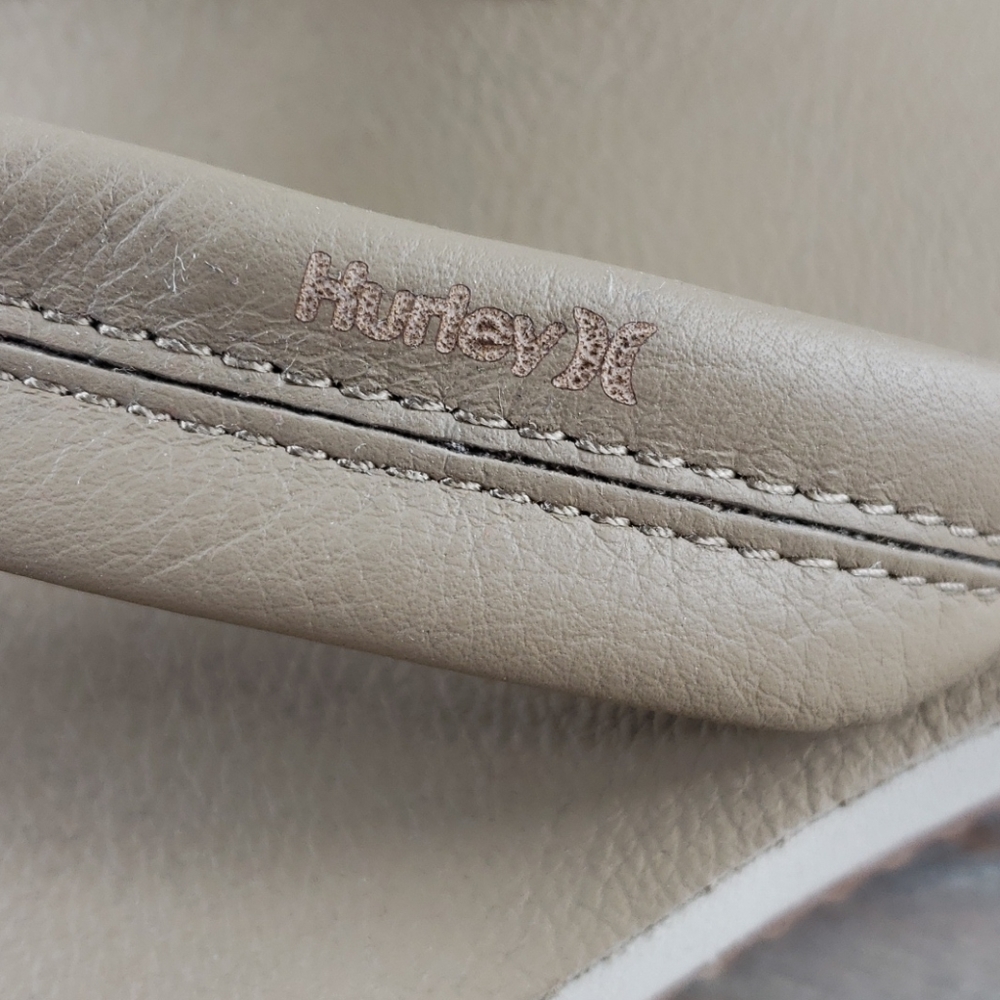Hurley Lunar Leather Sandals Flip Flops  Khaki - Picture 5 of 5